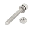 thumbnail image 3 of M5x35mm 304 Tornillo de cabeza hexagonal de acero inoxidable con tuerca y arandela 18 juegos, 3 of 4