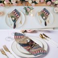 thumbnail image 3 of Cloth Napkins Set of 8 - 20x20 Inches, American Eagle Washable Reusable Table Napkins, 250 4th of July Patriotic Striped Wooden Soft & Absortbent Dining Napkin for Party Wedding Hotel Restaurant, 3 of 9