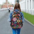 thumbnail image 6 of FORMRS Unisex Backpack Elementary School Travel Bookbag with Reflective Stripes, Vibrant Flowers Pattern, 6 of 7