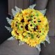thumbnail image 4 of Romantic Wedding Sunflower Bouquet Artificial Silk Flower Wedding Flowers Brides Hand Bouquet, 4 of 5