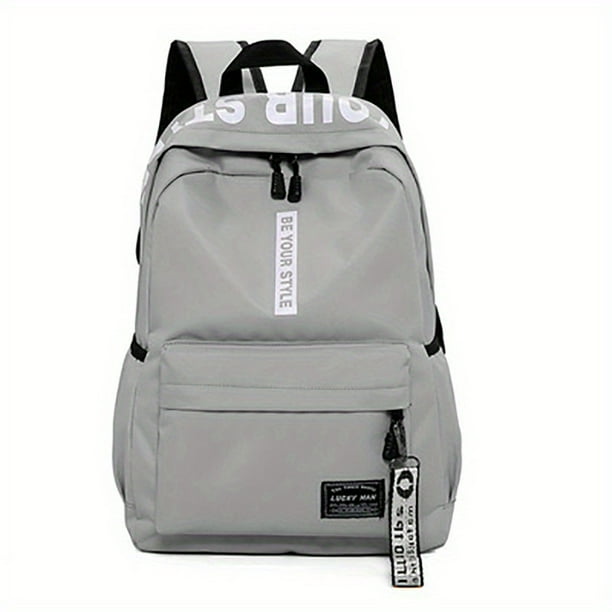 1pc Mochila Para Parejas De Hombres Y Mujeres, Mochila Casual De Color Sólido Simple, Bolso De Estudiante Versátil De Moda Y Popular, Gran Capacidad Para Viajes Para Hombres Y Mujeres