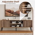 thumbnail image 5 of JOMEED Mid Century Modern TV Stand, Wood Wave-Panel TV Cabinet with Storage & Cable Holes, 59 Inch Entertainment Center for 32-60 Inch TVs,Brown, 5 of 7