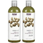 NOW Foods Castor Oil Anti-Aging Moisturizers Finest Natural Skin Emollients 16 oz (Pack of 2)