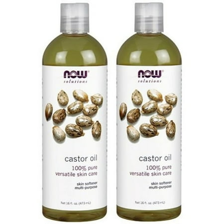 NOW Foods Castor Oil Anti-Aging Moisturizers Finest Natural Skin Emollients 16 oz (Pack of 2)