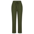 thumbnail image 3 of Pantalon Décontracté d'Été pour Femmes en Coton et Lin avec Poches, 3 of 7