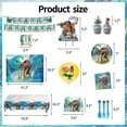 thumbnail image 3 of Suministros para fiesta de cumpleaños de Moana, 172 piezas, decoraciones para fiesta de cumpleaños de Moana, suministros para fiesta de Moana, incluye pancarta de Moana, globos, adornos para magd, 3 of 5