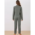 thumbnail image 3 of DARING DIVA Women's Button Up Tops with Pants Pajama Sets XS Gray, 3 of 6