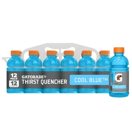 Gatorade Thirst Quencher Cool Blue Sports Drinks, 12 fl oz, 12 Count Bottles