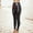 Black, variant on Hauaitttt Pants Leggings Stretch Waisted Womens High Leather Pleather Pants Zip Open Crotch Pants Straight Leg Leather Pants Tight Pants Women Stretch Womens Lace up Leather Pants Fit Apparel Leather