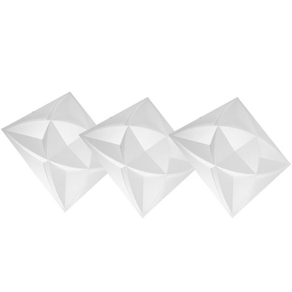 DEEPCRAFF Wall Decor Living Room Panels White PVC 3Pcs 11.8x11.8in 0.63in Thick