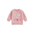 thumbnail image 2 of Toddler Baby Boy Girl Valentine \'s Day Sweatshirt Letter Print Long Sleeve Pullover Tops Casual Spring Fall Clothes (Pink , 2-3 Years), 2 of 8