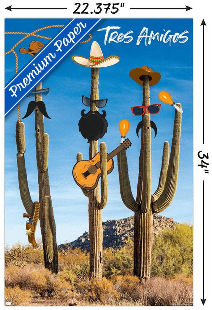 Cactus -Tres Amigos Wall Poster, 22.375" x 34"