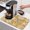 Yellow, variant on Gray Coastal Dish Drying Mats for Kitchen Counter, Starfish Shell Ocean Nautical Absorbent Coffee Bar Mat with Non-slip Rubber Backed Quick Drying Dish Rack Pad 16"x24"
