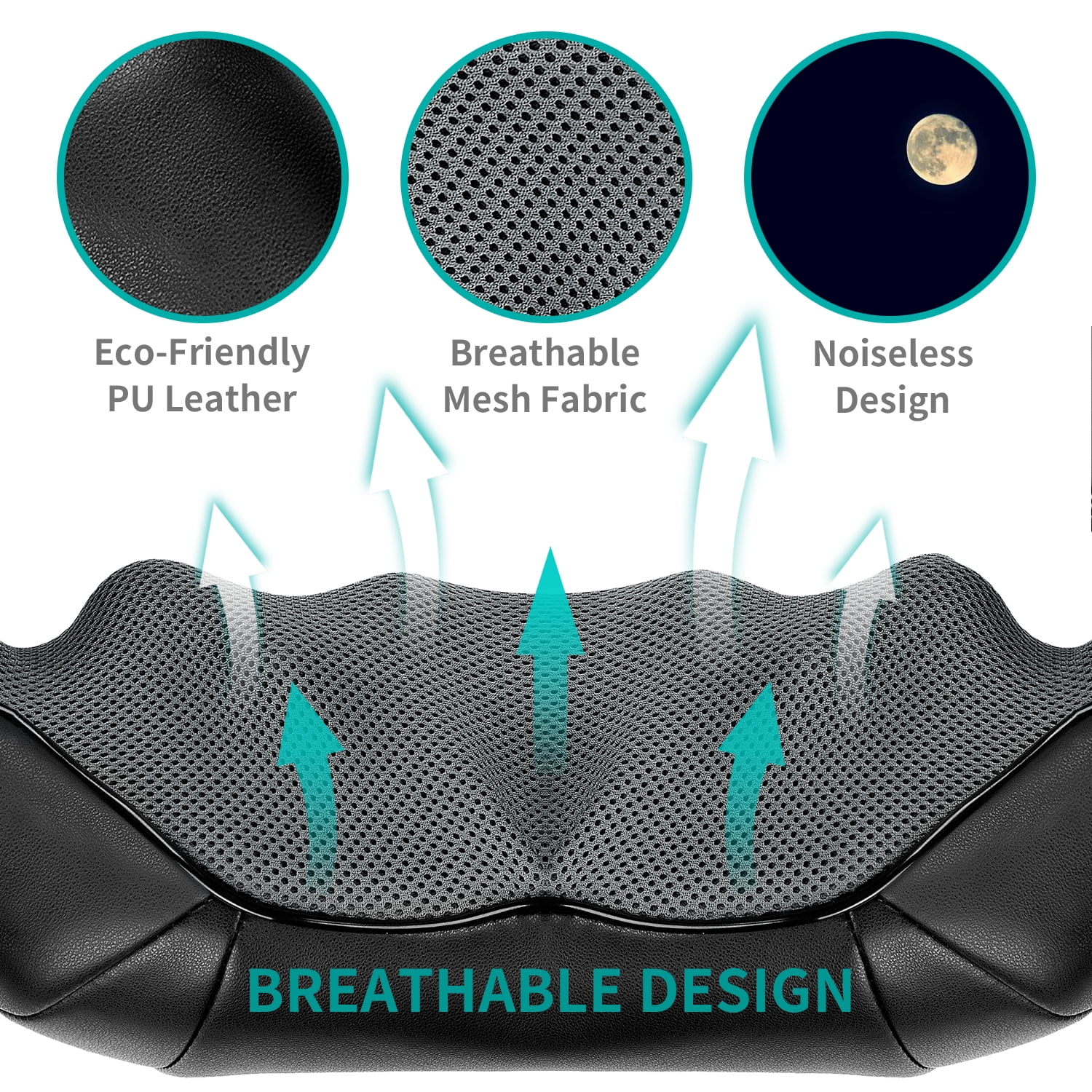 Nekteck Neck Massager with Heat, Deep Kneading Shiatsu Neck and Neck Massager for Pain Relief Deep Tissue, Electric Massage Pillow, Home/Office/Work/Home/School Use, Father Days Gifts(NOT Cordless)