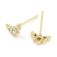 thumbnail image 2 of Brass Pave Clear Cubic Zirconia Stud Earring Butterfly Real 18K Gold Plated 5x7mm, 2 of 2