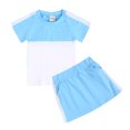 thumbnail image 4 of HAOYUNL 3M-13Y Baby Kids' Summer Cotton Outfit Toddler Youth Solid Color Short Sleeved Set for Children, 4 of 9