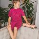 thumbnail image 4 of Balery Rose Red Glitter Conjunto de Pijama Infantil de Manga Corta con Estampado – Ropa de Dormir de Algodón Suave-Small, 4 of 6