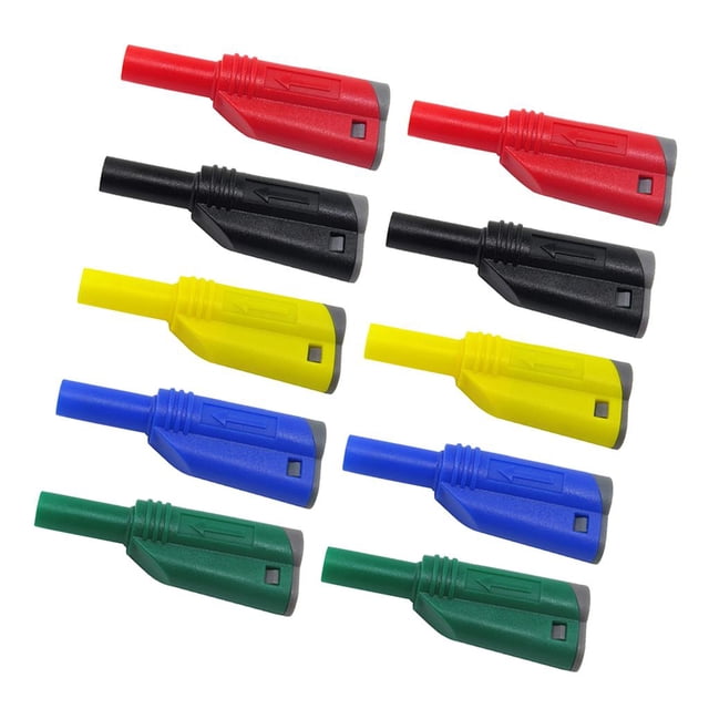 10x P3005 Soldadura / Ensamblaje Conectores de Multímetro de Clavijas Tipo Banana de Seguridad de de 4 Mm Sharpla Enchufe de plátano