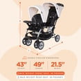 thumbnail image 3 of Baby Trend Sit N' Stand Easy Fold Travel Toddler  Baby Double Stroller, Khaki, 3 of 11