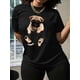thumbnail image 2 of Camiseta para mujer Suave Transpirable verano[Perfect Spring Breathable T-Shirt] Women's Casual Pug Print T-Shirt - Crew Neck, Short Sleeve, Breathable Polyester - Perfect for Spring & SummerFather', 2 of 8