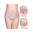thumbnail image 2 of Unique Bargains Women's Plus Underwear Floral Lace Mid-Waist Panty Briefs 3-Pack M Black, 2 of 6
