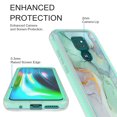 thumbnail image 3 of Moto G Power 2021 Case, Rosebono Graphic Design Shockproof Impact Resistant Protective Full-Body Rugged Clear Hybrid Bumper Case for Moto G Power 2021 (Green Marble), 3 of 4