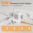 thumbnail image 2 of TESSAN 28W US to Europe Travel Plug Adapter, Type C Power Adaptor with 4 Outlets 5 USB Ports (3 USB C) for USA to EU Italy Spain France Germany, 2 of 6