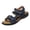 Blue, variant on Adjustable Strap Casual Sandals, Women Open Toe Sport Sandals Comfortable Star Pattern Flat Sandals Summer Hook and Loop Ankle Strap Walking Shoes Soft Sole Wide Fit Outdoor Beach Shoes, Black 5.5