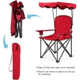 thumbnail image 4 of SEEKOL Camping Chair, Folding Outdoor Lawn Chair with Canopy, Carry Bag & Cup Holder, Portable Heavy Duty Camp Chair for Outside Travel, Picnic, Beach Soccer Chairs, 4 of 6
