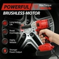thumbnail image 3 of Baokaler Cordless Impact Wrench, Max Torque 740 Ft-lbs Impact Gun 1/2 inch, High Efficiency Brushless Motor with Fast Charger and 2 Battery, 3 of 12