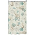 thumbnail image 6 of Starfish and Seashell Small Stall Shower Curtain 36Wx72H Inch Nautical Single Half RV Narrow Ocean Beach Coral Vintage Retro with 7 Plastic Hooks Fabric Waterproof Toilet Accessories Decor, 6 of 6