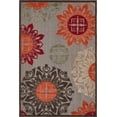 thumbnail image 1 of Unique Loom Modern Collection Carved Botanical Transitional Indoor and Outdoor Flatweave Area Rug, 6 x 9 Feet, Brown/Beige, 1 of 5