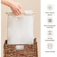 thumbnail image 4 of Laundry Hamper with Lid, Clothes Hamper with Removable Liner Bag, Wicker Laundry Basket, Heightened Feet, Rattan Natural Handwoven Water Hyacinth Foldable Laundry Basket, 4 of 12