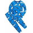 thumbnail image 3 of QEFJNO 2-8Y Kids Boys 100% Cotton Pajamas Set Toddler 2-Piece Long Sleeve Sleepwear Little Boys Sea Shark Pjs, 3 of 11