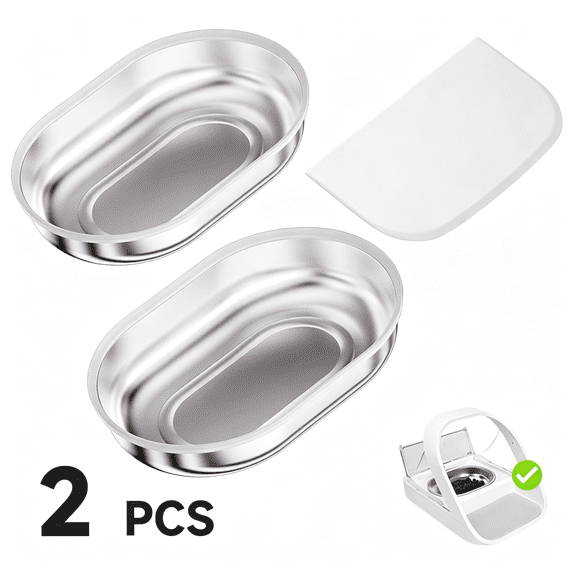 ACDANC Stainless Steel Bowl for Automatic Pet Feeder,Sus 304,2 Bowls with 1 Mat Stainless Steel Dog Bowls