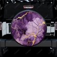 thumbnail image 1 of Purple and Gold Marble Pattern Polyester Universal Spare Wheel Tire Cover Wheel Covers for Trailer RV SUV Truck Camper, 1 of 5