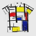 thumbnail image 3 of T Shirt For Men Color Block Art T-Shirt Mondrian Minimalist De Stijl Retro Mens Classic Tee Shirt Su, 3 of 7