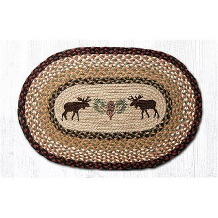 - Capitol Importing 88-35-019MP 3 x 5 ft. Jute Oval Moose & Pinecone Patch