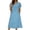 Blue, variant on Midi Dresses for Women Summer Fashion Linen Dress Casual A Line Solid Color Short Sleeve Dresses L
