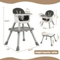 thumbnail image 6 of Signature Fitness Plastic Baby High Chair with Tray, Gray-White Feeding Chair for Toddlers, 6 of 8