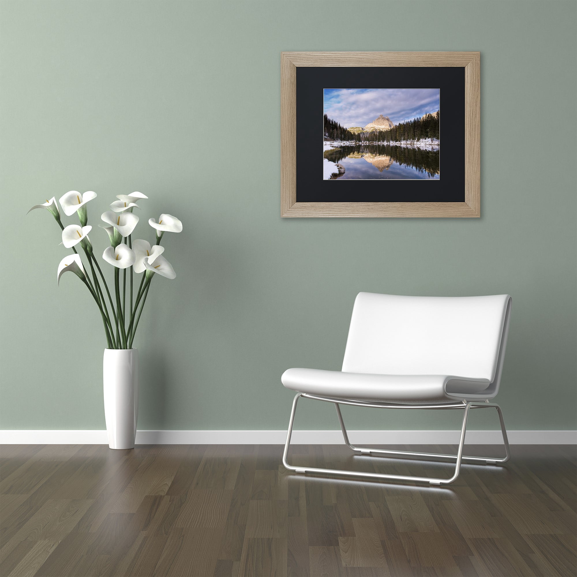Trademark Fine Art "Peaks Of Lavaredo" Canvas Art by Michael Blanchette Photography Black Matte, Birch Frame