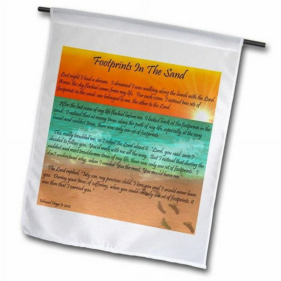 3dRose, Footprints In The Sand , 18 x 27 inch Garden Flag
