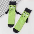 thumbnail image 2 of Halloween Hand Holding Stockings for Couples, Crew Sock Pair, Funny Halloween Party Socks, 2 of 5