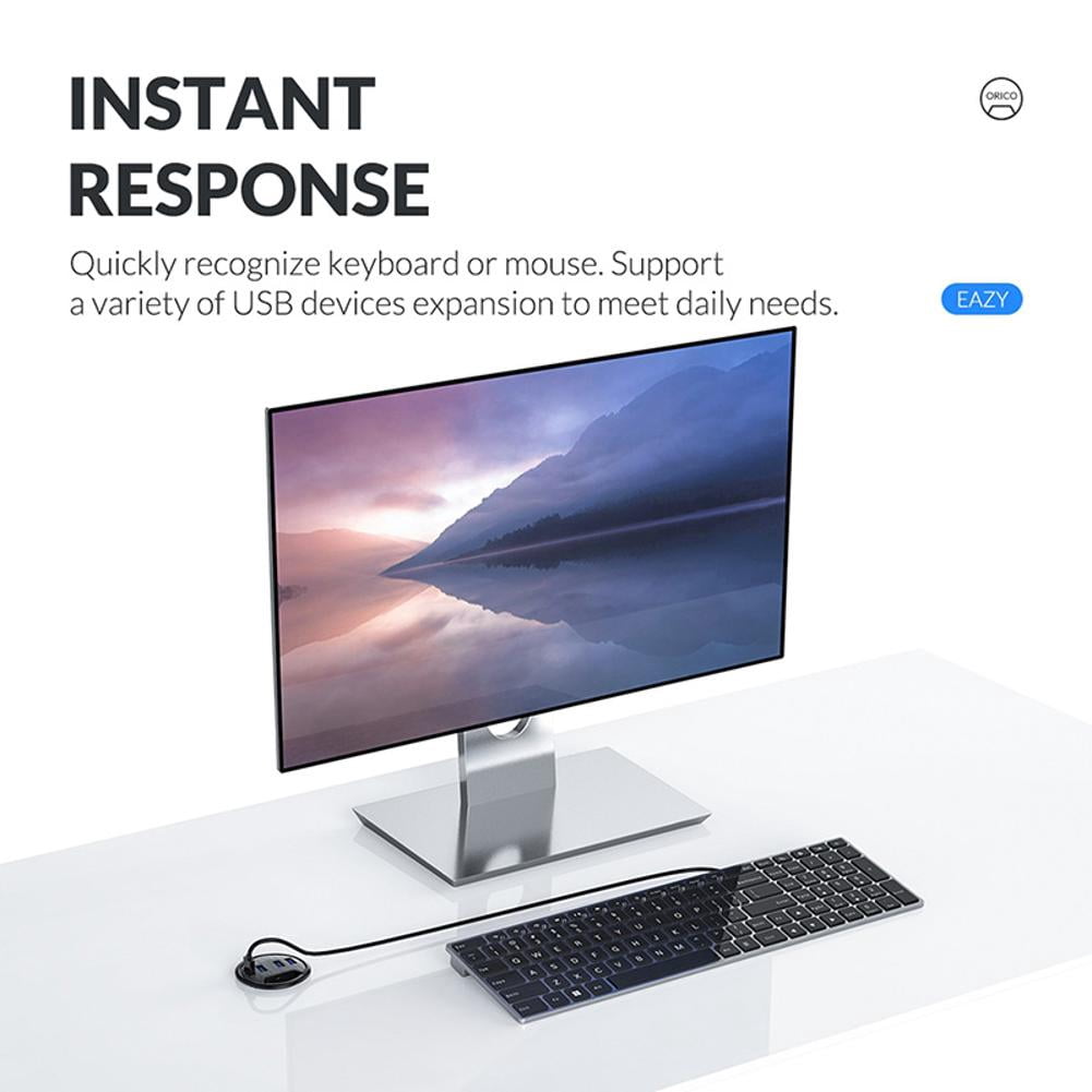 High-Speed USB 3.0 Hub for Computer Accessories 4 Ports, Black ABS Design for Office and Home Use with 1.5m Cable