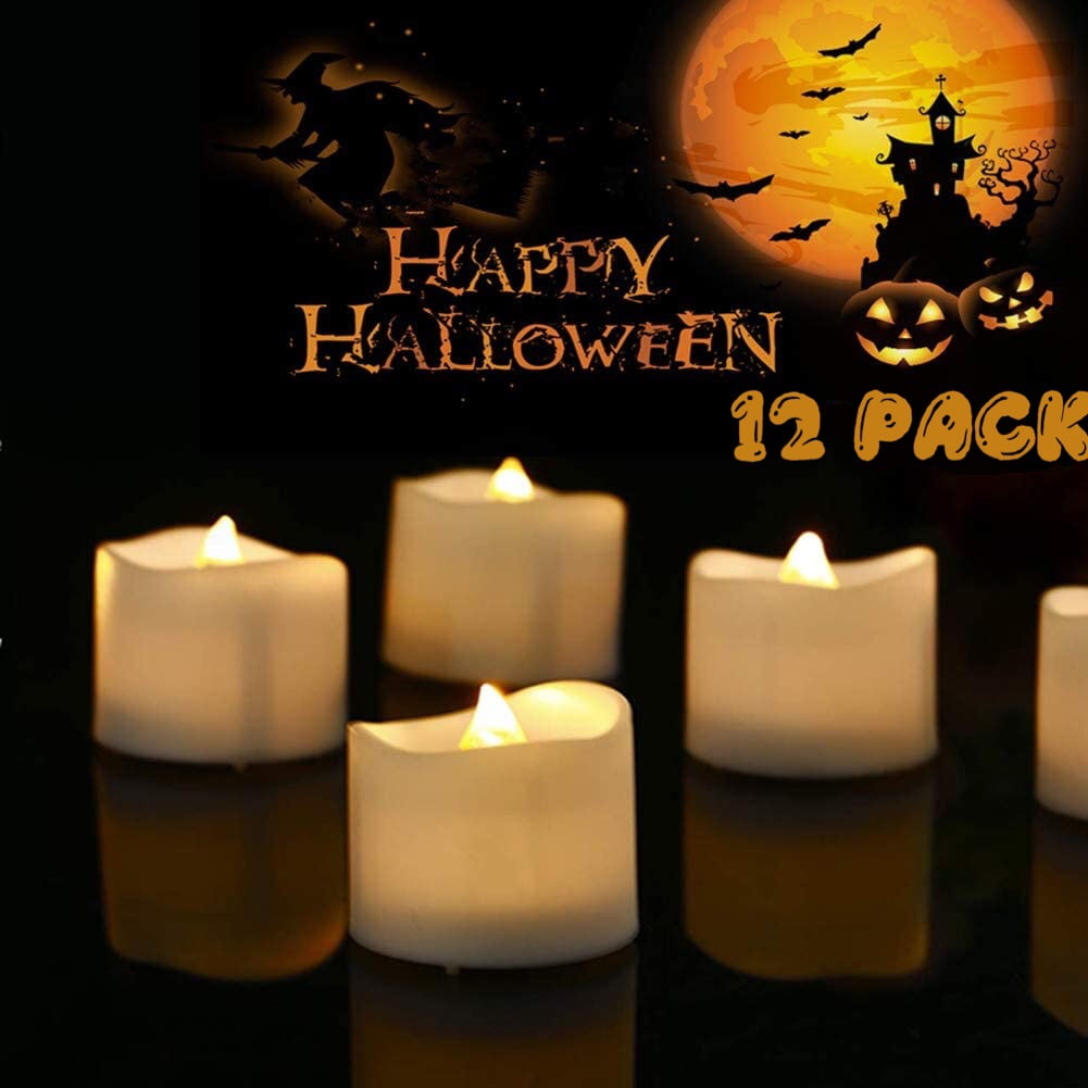 LED Tea Lights Bulk, Set of 12 Flameless Fake Realistic Tea Lights