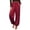 Burgundy, variant on TEAJOPSUU Women's Silky Satin Joggers Drawstring Elastic Waist Side Pants with Pockets Elegant Lounge Tapered Legs Pants Burgundy