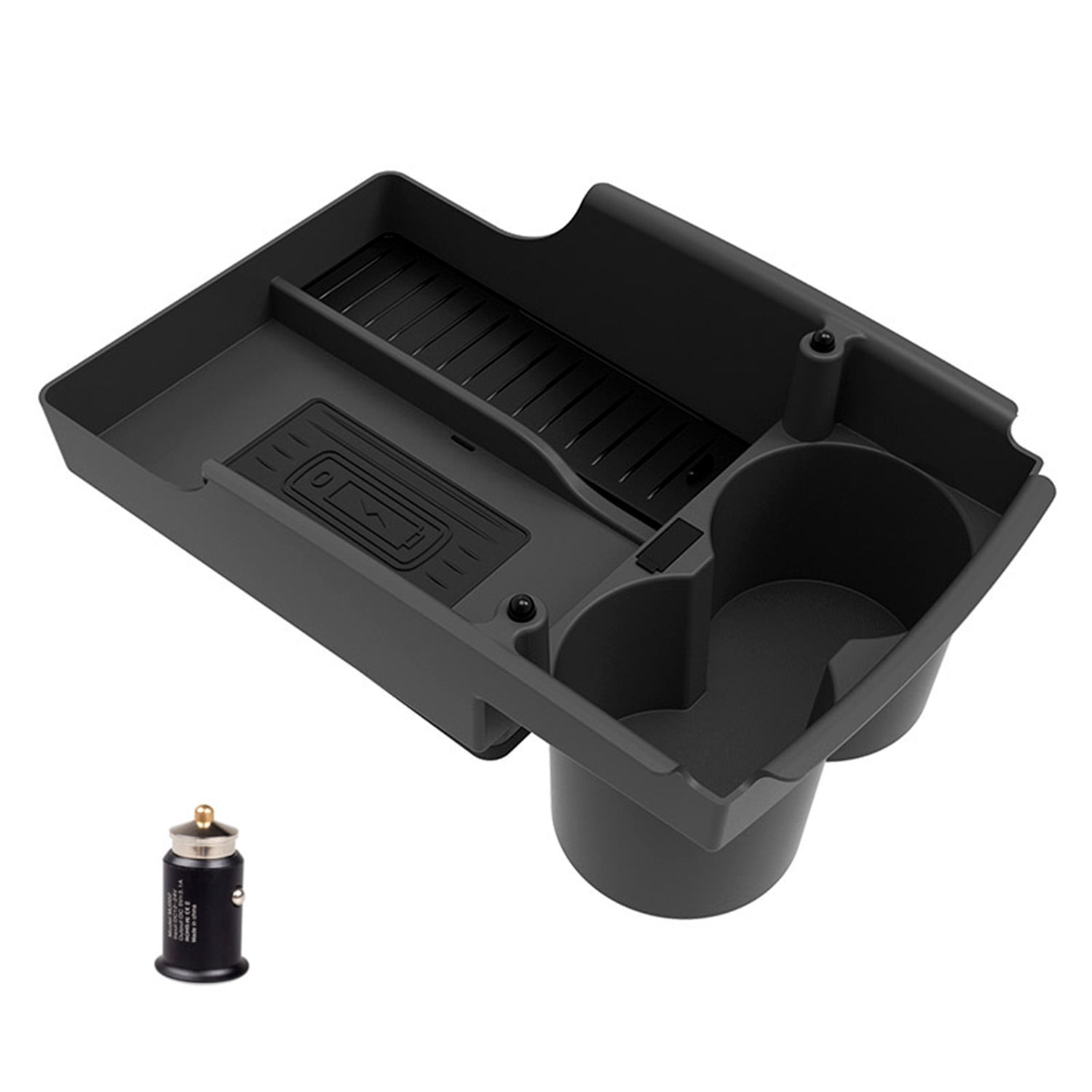 RSZX Car Wireless Charger Center Console Armrest Storage Box Holder Container Glove Pallet Tray Compatible Tesla Model 3