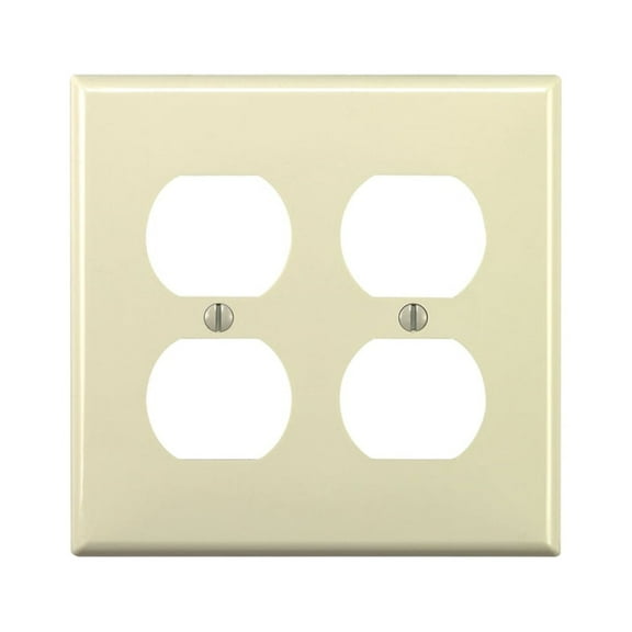 Leviton 80716-T Light Almond Nylon Two Gang Duplex Receptacle Wall Plate