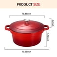 thumbnail image 2 of 6QT Enameled Cast Iron Dutch Oven Pot with lid, Free Silicone Gloves and 50 Pcs Baking Paper Liner, Heavy-Duty & Non-stick Enamel Coated Cookware for Cooking, Bread Baking, Roasting, Red, 2 of 11