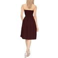 thumbnail image 3 of HAPPY BAY Women's Beach Summer Casual Smocked Mini Flowy Dress Tube Top Strapless Dresses for Women One Size Maroon, Solid, 3 of 4